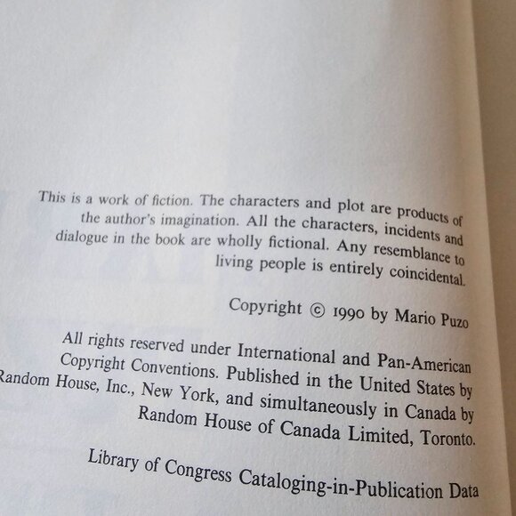 The Fourth K By Mario Puzo First Edition Hardcover Novel 1990 Political Thriller - Picture 3 of 10